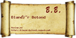 Blanár Botond névjegykártya